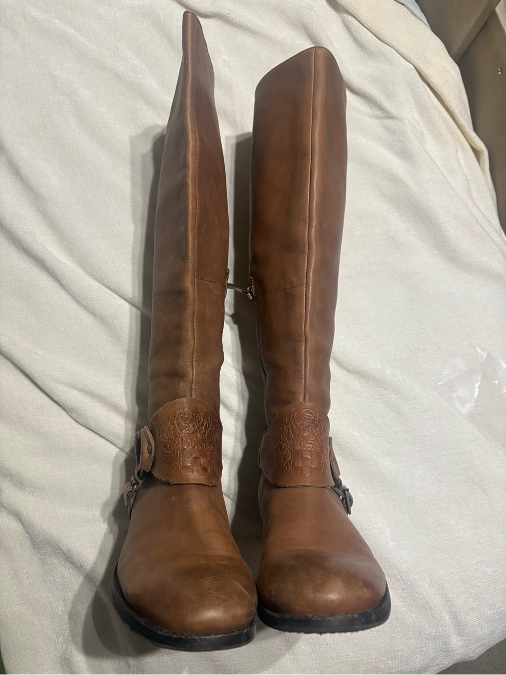Vince Camuto Women’s Tall Leather Riding Boots in Brown 7.5 - Picture 7 of 9